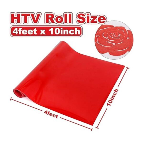 KINGSOW Rollos de vinilo HTV 10 x 4 pies color rojo_5
