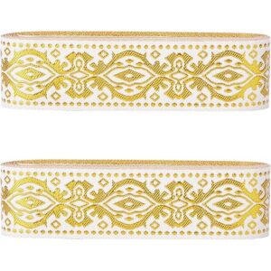 PH PandaHall Cinta jacquard étnica dorada de 14 yardas
