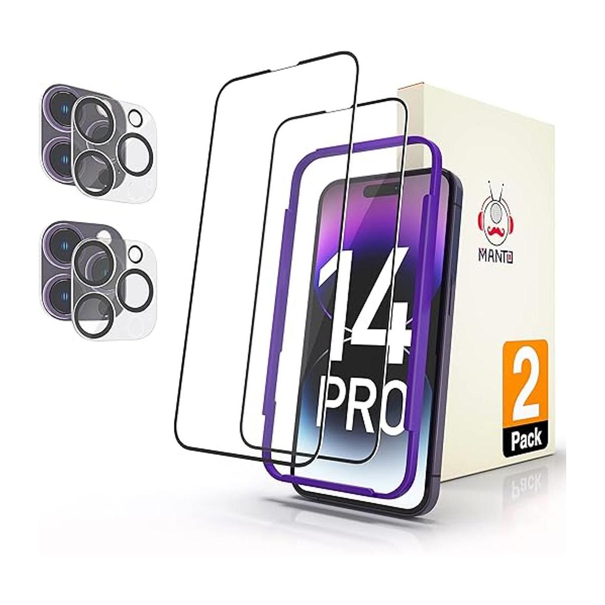 MANTO Paquete de 2 protectores de pantalla para iPhone 14