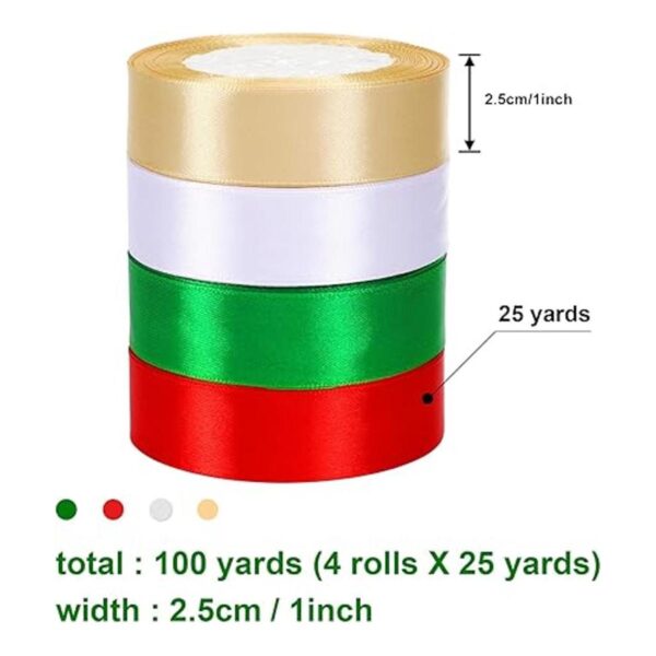 DECYOOL 4 rollos de cintas de Navidad de 100 yardas 1_2