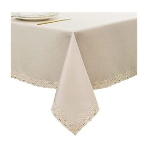 EHouseHome Mantel de lino sintético con ribete de encaje