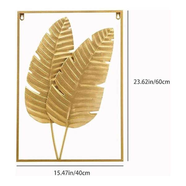 Juego de 2 decoraciones de pared de metal dorado_3