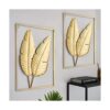 Juego de 2 decoraciones de pared de metal dorado_1