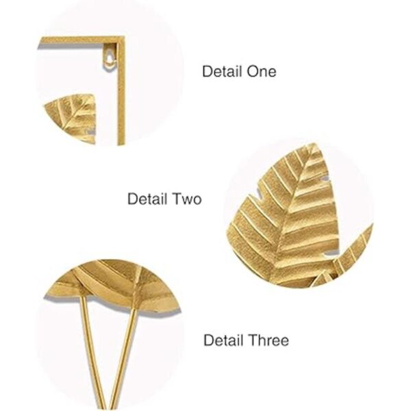 Juego de 2 decoraciones de pared de metal dorado_2