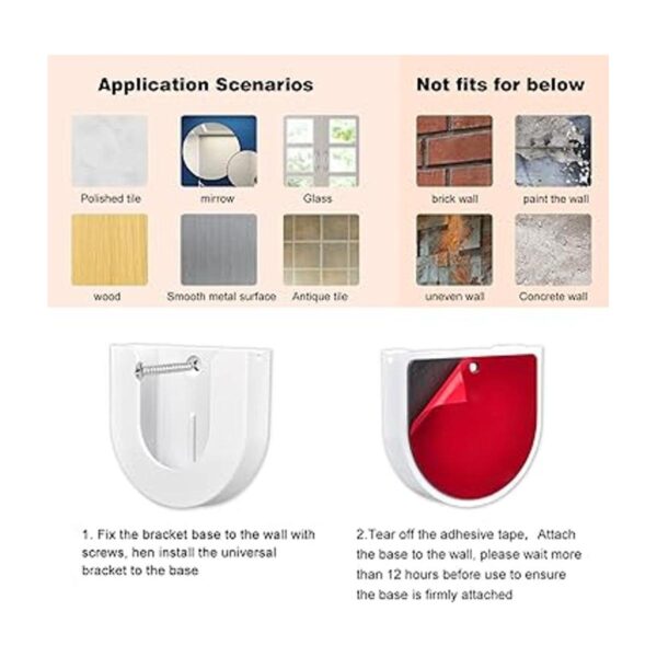 Paquete de 4 soportes de pared adhesivos fuertes para