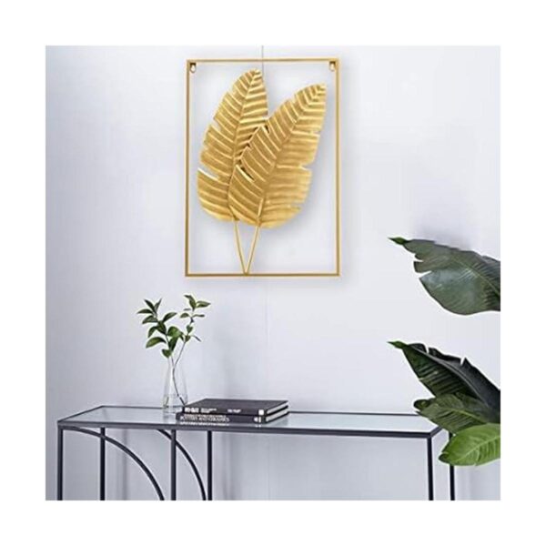 Juego de 2 decoraciones de pared de metal dorado_4