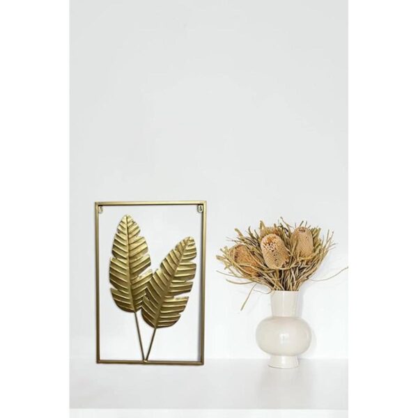 Juego de 2 decoraciones de pared de metal dorado_6