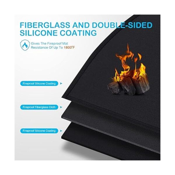 FLASLD Fireproof Fireplace Mat 2848 Inch FlameResistant_3