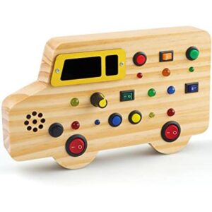 Bestbase Wooden Toddler Toys Montessori Busy Board_1
