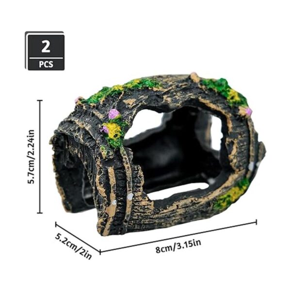 2 piezas de decoraciones de acuario de barril roto