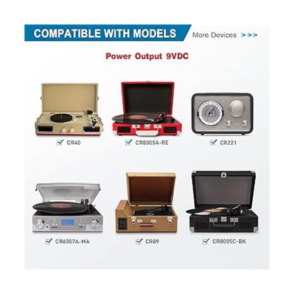 PwrON Adaptador de corriente alterna de 9 V para Crosley_5