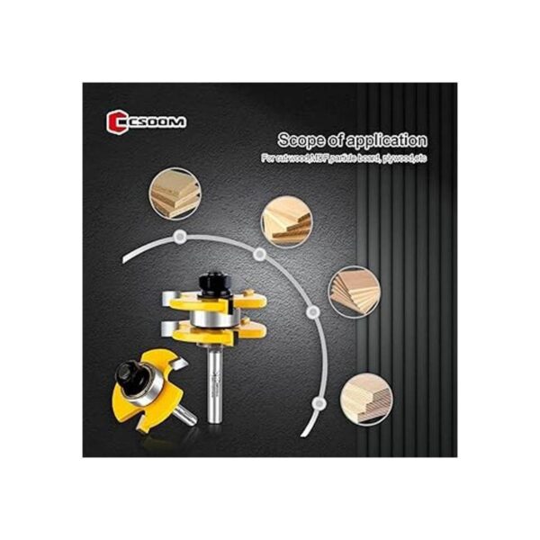 CSOOM Juego de 2 brocas para enrutador de lengua y ranura_5
