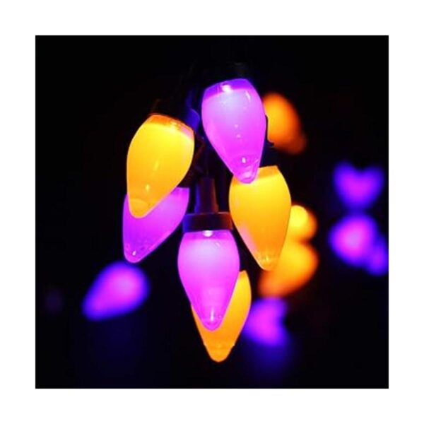 C7 Halloween Strawberry String Lights 50 LED 24Ft Orange