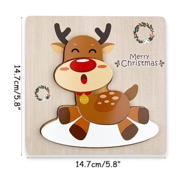 Anditoy Paquete de 4 rompecabezas de madera de Navidad_6