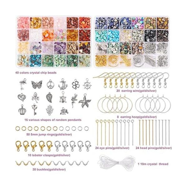 Quefe Kit de fabricación de anillos de cuentas de cristal