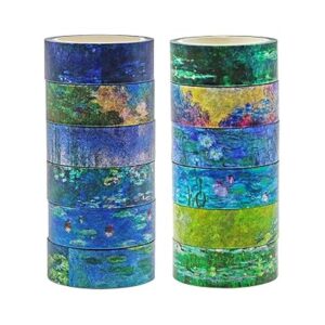 Juego de 12 rollos de cinta Washi con diseños florales