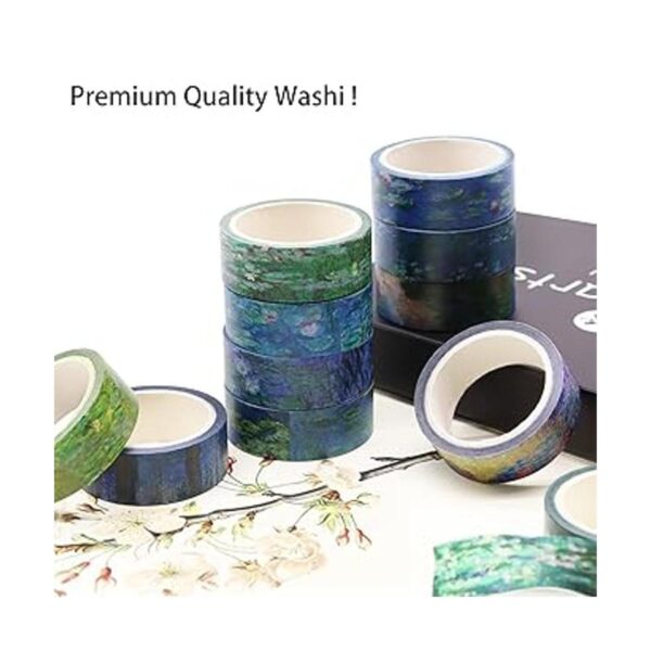 Juego de 12 rollos de cinta Washi con diseños florales