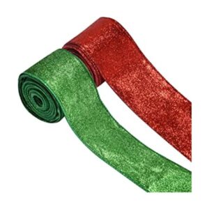 Decoración de Navidad cinta metálica verde y rojo con