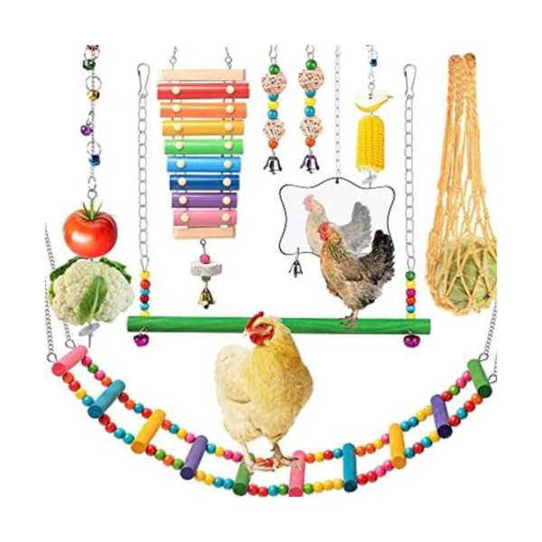 KAKUNM Juguetes de pollo para gallinero 9 unidades_1