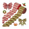 2 rollos de cinta de Navidad con alambre rojo y verde