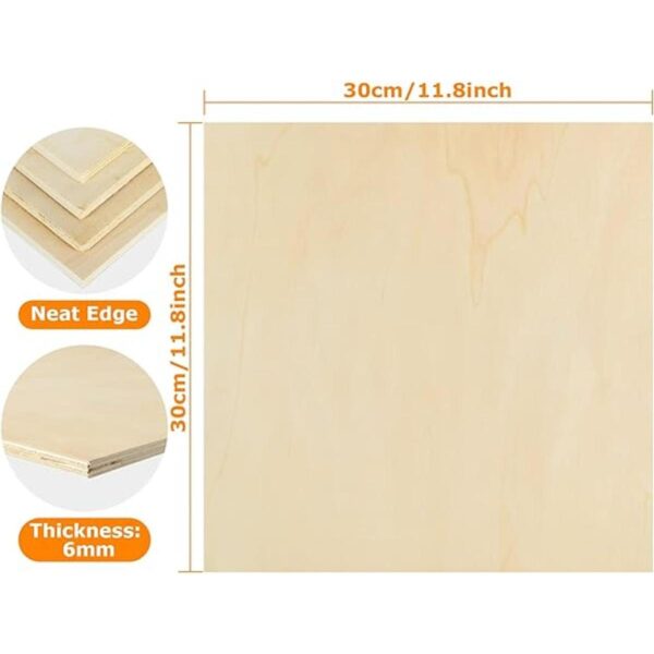 LISHINE Paquete de 8 hojas de madera báltica de abedul