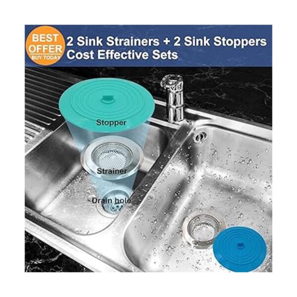 de 4 tapones universales de silicona desage de