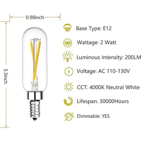 Bombilla LED T6 de 25 vatios E12 moderna lámpara de araña