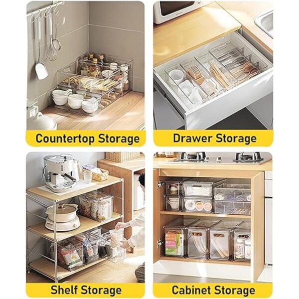 Paquete de 4 cubos organizadores de refrigerador con cajón_6