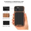 TENDLIN Funda compatible con iPhone 14 de grano de madera_3