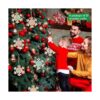 LEBERY 50 piezas de adornos de Navidad de madera sin