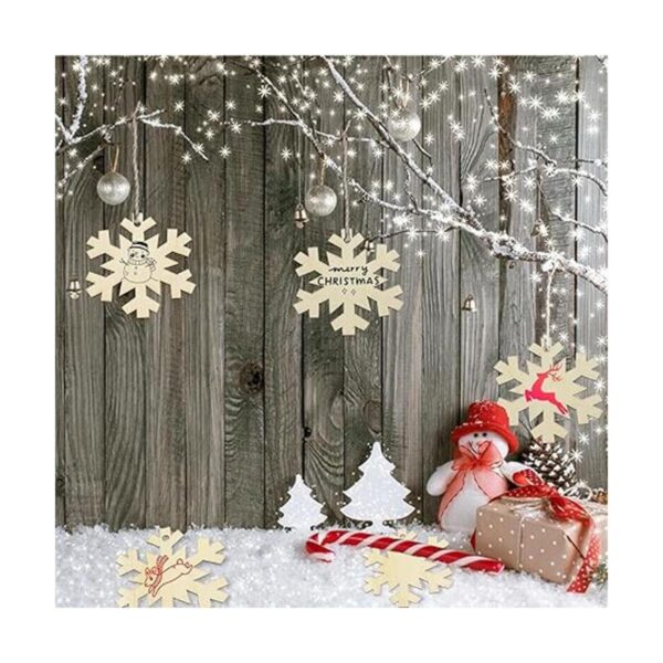 LEBERY 50 piezas de adornos de Navidad de madera sin