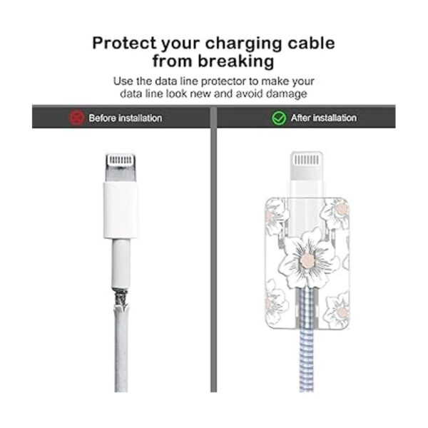 Bonito protector de cable de flores para iPhone cubierta_4