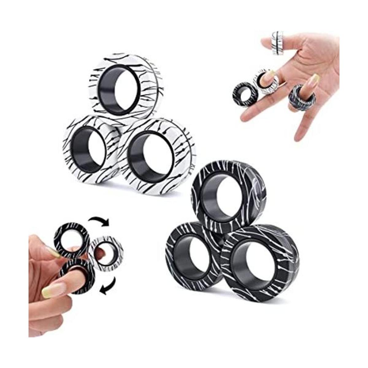 Chnaivy Juego de 6 anillos magnéticos giratorios