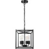 Unicozin Lámpara de araña de granja negra de 4 luces_1