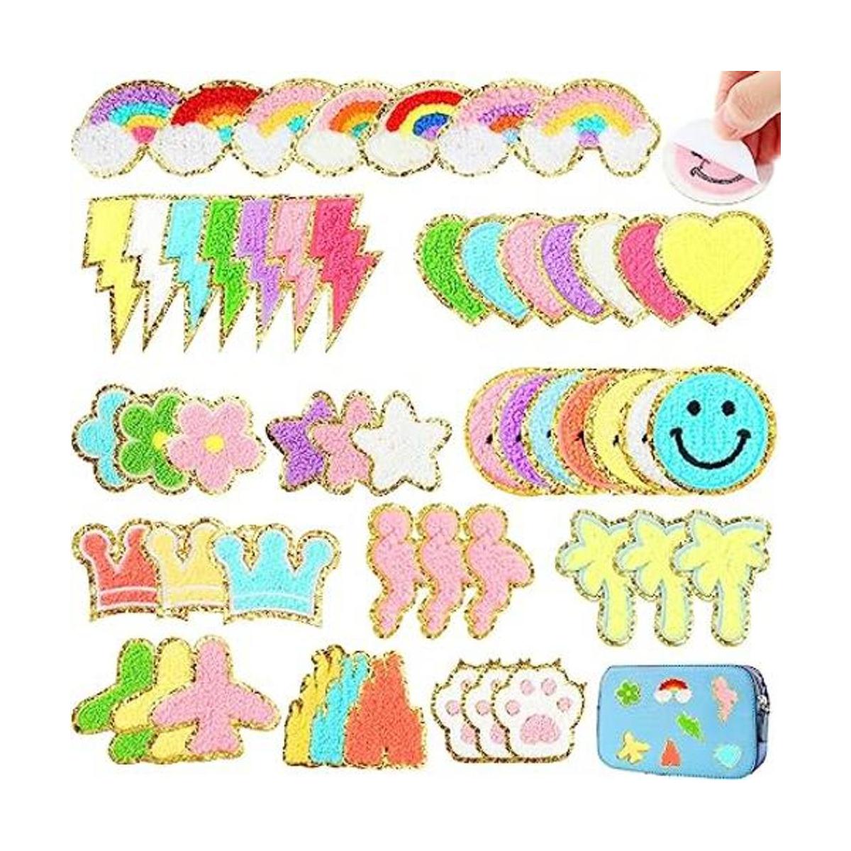52 parches de felpilla autoadhesivos coloridos y lindos
