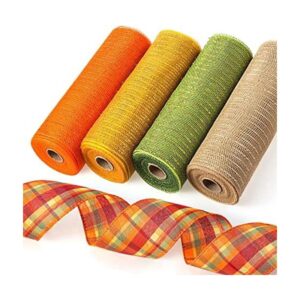 Chunyin 5 rollos de otoño abundancia a cuadros de 30 pies