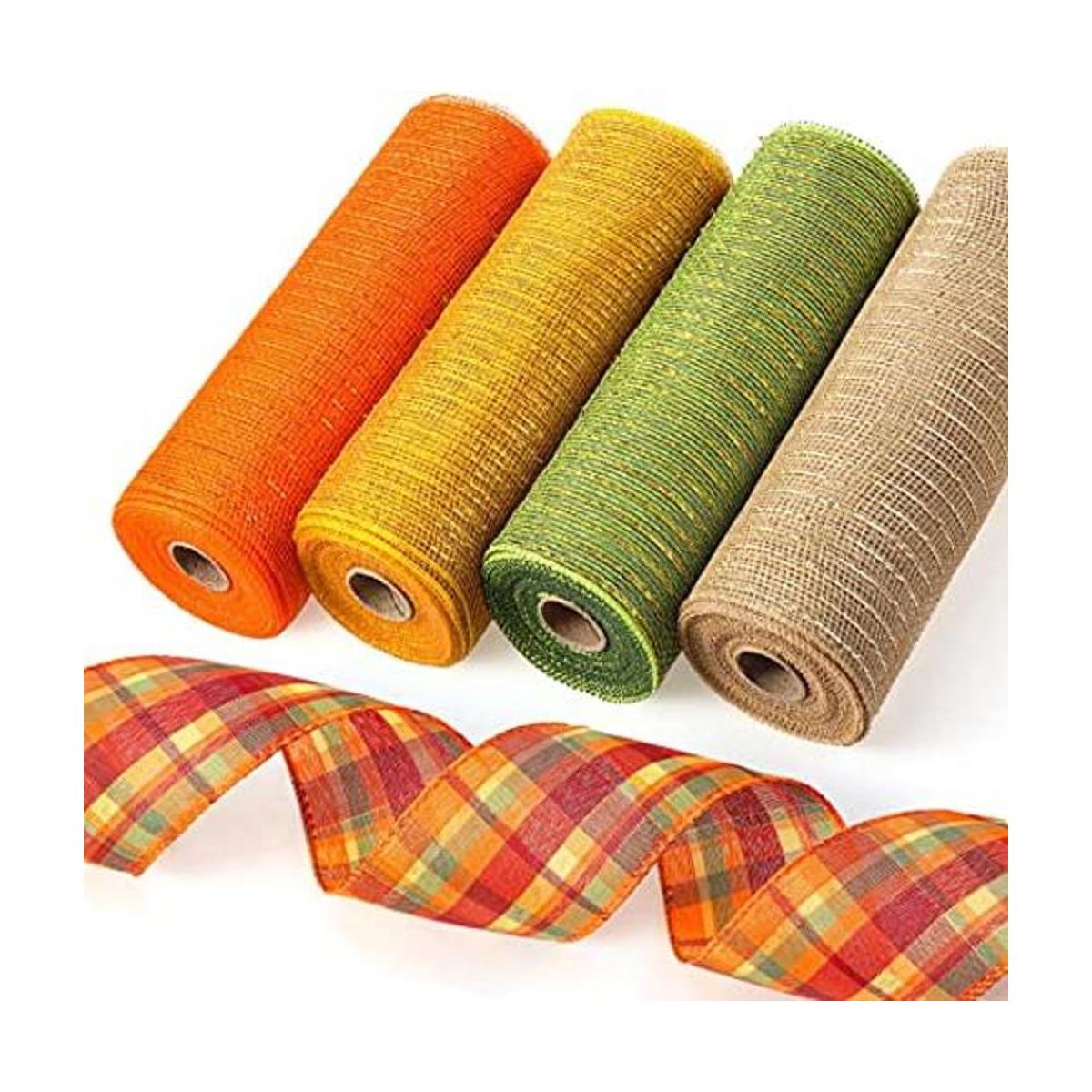 Chunyin 5 rollos de otoño abundancia a cuadros de 30 pies
