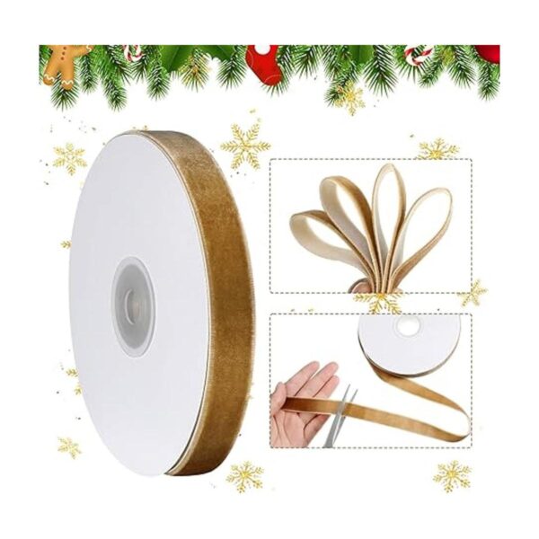 3 rollos de cinta de terciopelo vintage de Navidad cinta