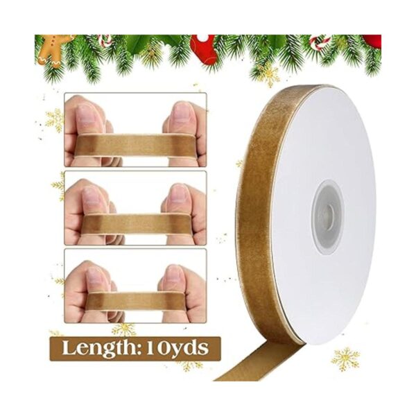 3 rollos de cinta de terciopelo vintage de Navidad cinta