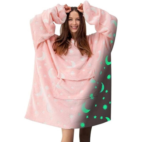 Manta con capucha que brilla en la oscuridad para mujeres_1