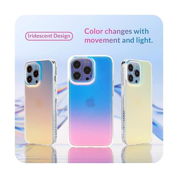 LONLI Para iPhone 14 Pro Max Funda mate iridiscente_3
