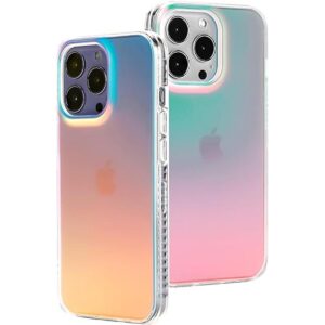 LONLI Para iPhone 14 Pro Max Funda mate iridiscente_1