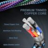 Cargador Lightning de 3 pies paquete de 5 cables USB A a_2