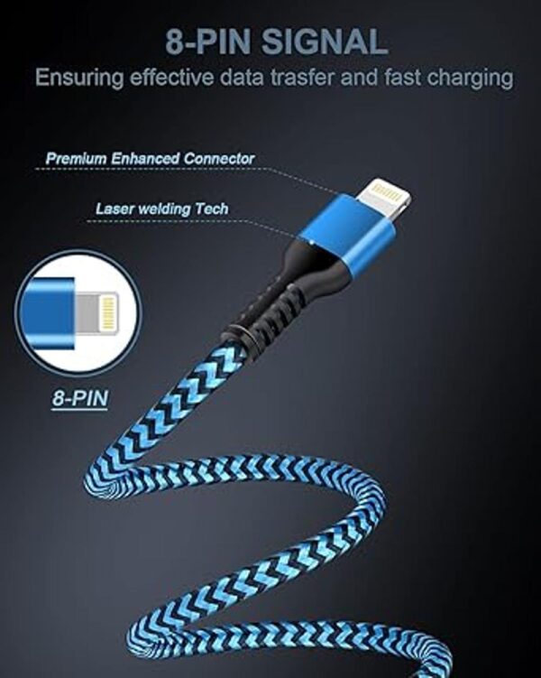 Cargador Lightning de 3 pies paquete de 5 cables USB A a_3
