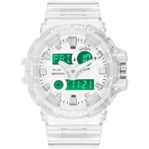 Gosasa Reloj digital multifunción transparente para