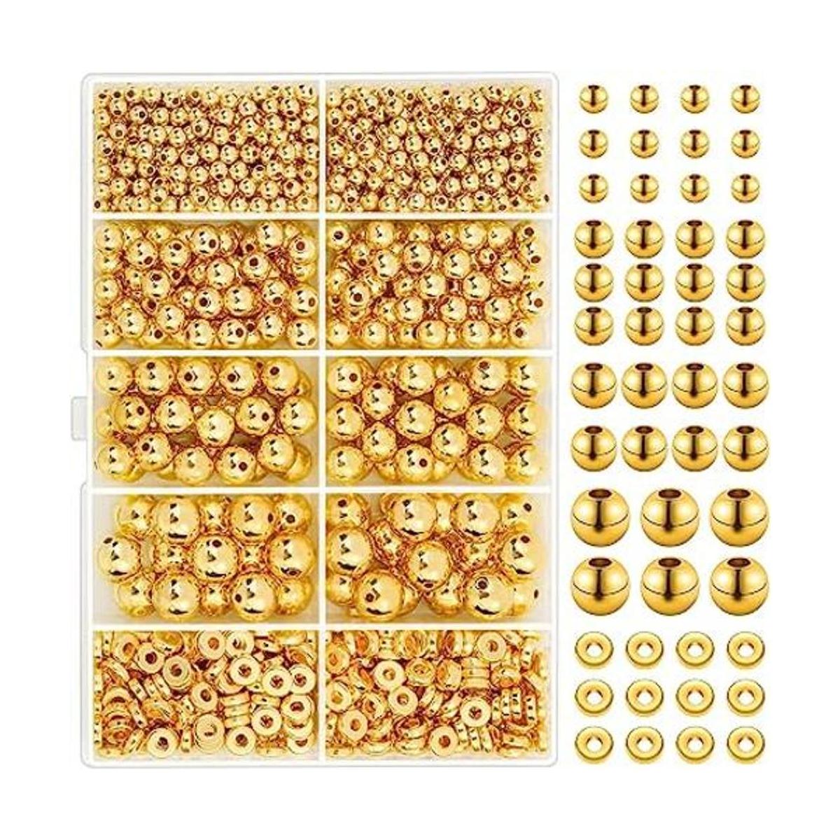 1250 cuentas espaciadoras doradas para hacer joyas