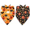 Paquete de 2 bandanas de Halloween para perros pañuelos