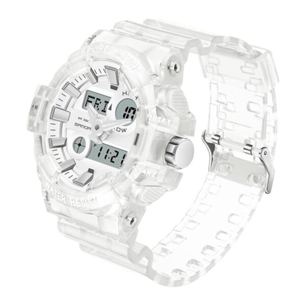 Gosasa Reloj digital multifunción transparente para