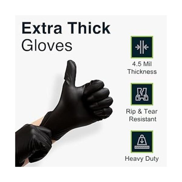 Guantes desechables de nitrilo negro grandes 50_2