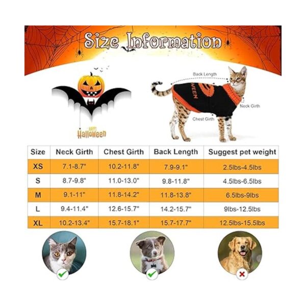 HUMLANJ Paquete de 2 suéteres de Halloween para gatos de